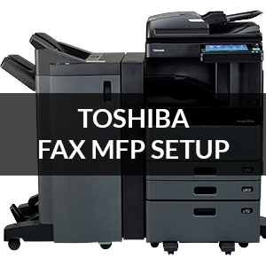Toshiba Fax MFP Setup with image of MFP