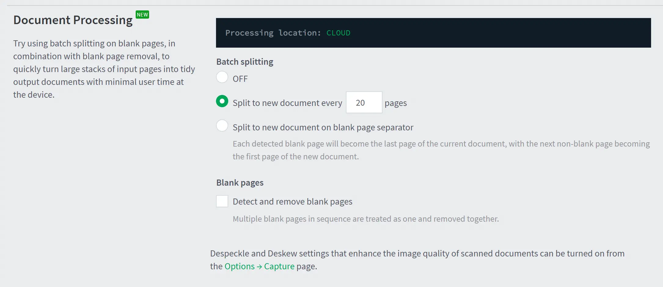 PaperCut scan file format and resolution settings