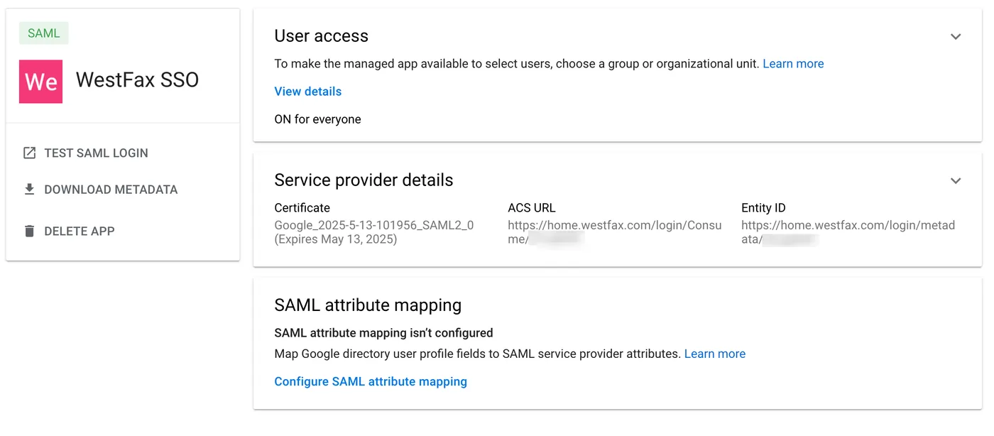 Name ID format set to EMAIL and Name ID set to Basic Information Primary email