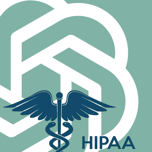 HIPAA and Medical Logo with ChatGPT logo in background