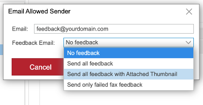 New email to fax options