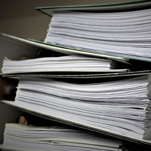 Stack of bound documents