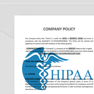 HIPAA policy document mockup