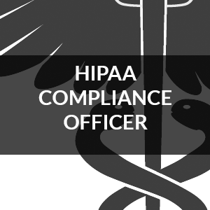 HIPAA Compliance Officer text over medical symbol