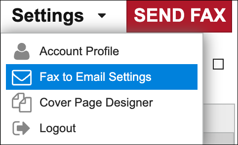Setup Email to Fax settings