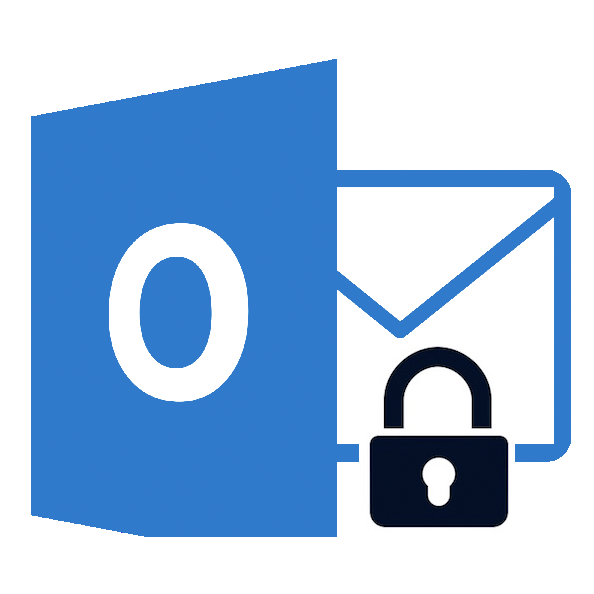 Outlook 365 icon with security lock