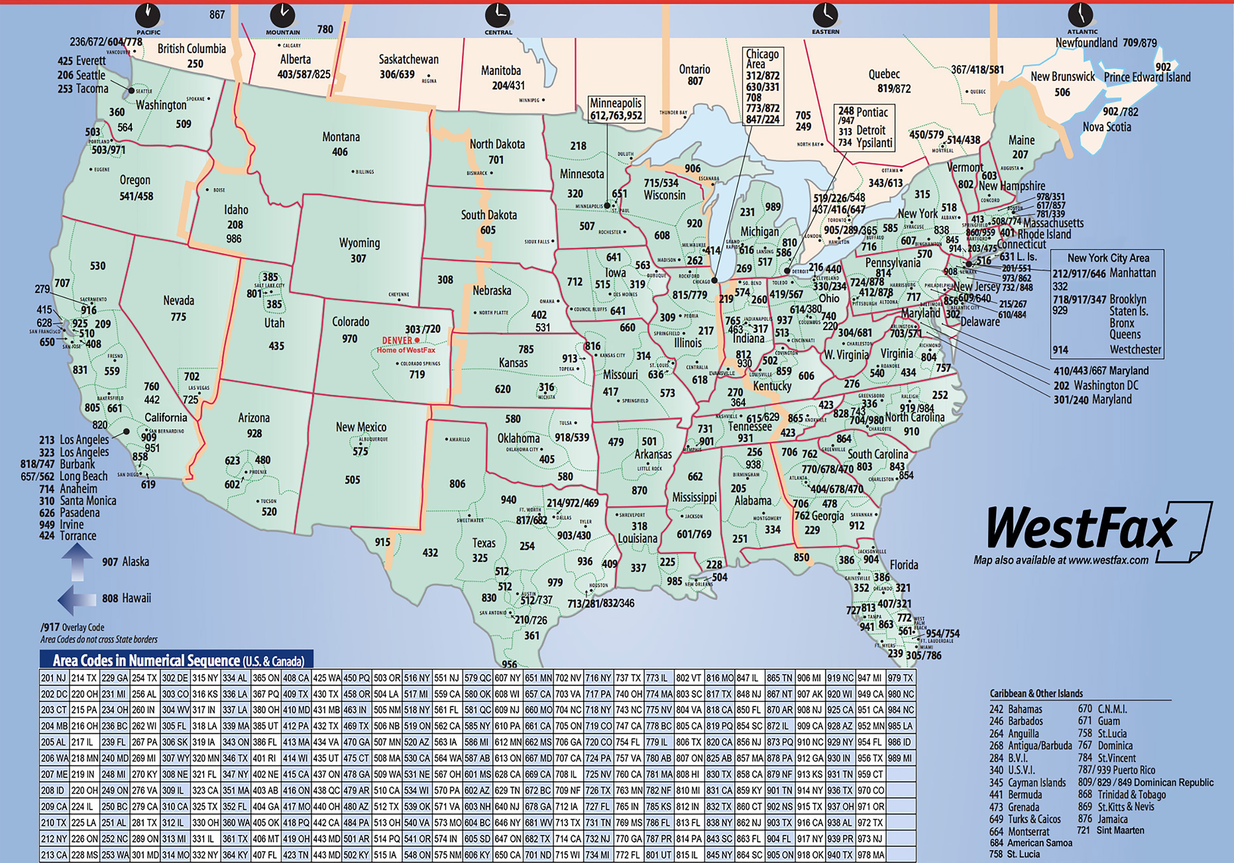 westfax area code map.