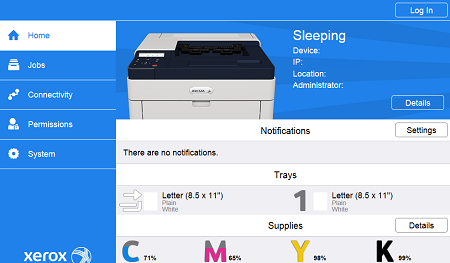 Setup Email to Fax settings - Xerox MFP Login Page